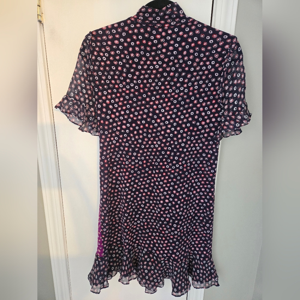 Diane Von Furstenberg Sebina Dress Size 6 Wool/Silk Pirouette Dot Amethyst - Picture 8 of 10